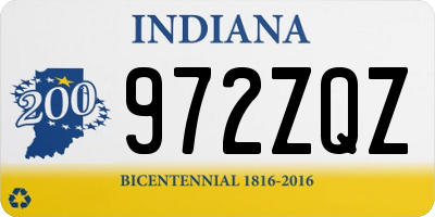 IN license plate 972ZQZ