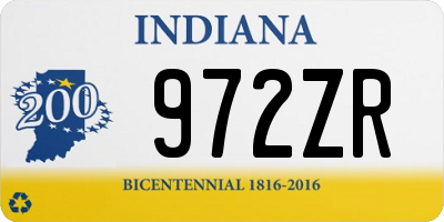 IN license plate 972ZR