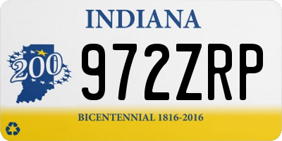 IN license plate 972ZRP