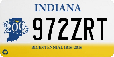 IN license plate 972ZRT