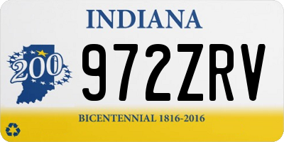 IN license plate 972ZRV