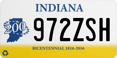 IN license plate 972ZSH