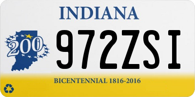 IN license plate 972ZSI