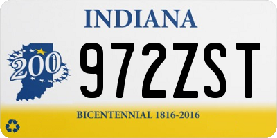 IN license plate 972ZST