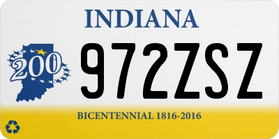 IN license plate 972ZSZ