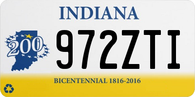 IN license plate 972ZTI