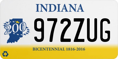 IN license plate 972ZUG
