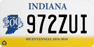 IN license plate 972ZUI