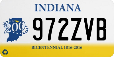 IN license plate 972ZVB