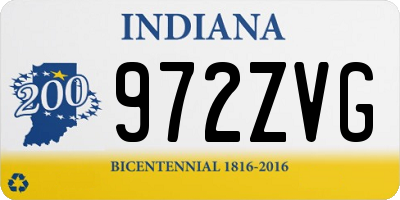 IN license plate 972ZVG