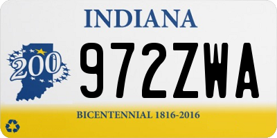 IN license plate 972ZWA