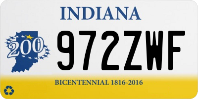 IN license plate 972ZWF
