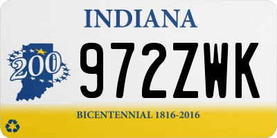 IN license plate 972ZWK