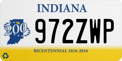 IN license plate 972ZWP