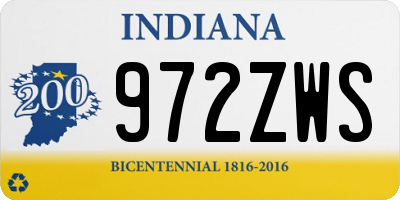 IN license plate 972ZWS