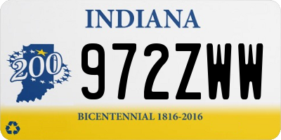 IN license plate 972ZWW