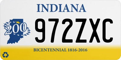 IN license plate 972ZXC