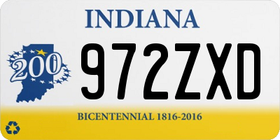 IN license plate 972ZXD