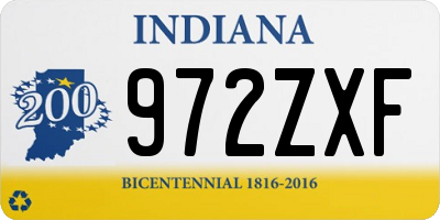 IN license plate 972ZXF