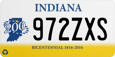 IN license plate 972ZXS