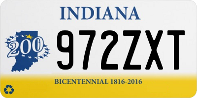 IN license plate 972ZXT