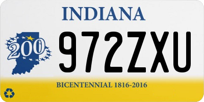 IN license plate 972ZXU