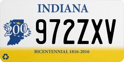 IN license plate 972ZXV