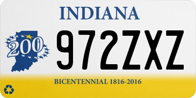 IN license plate 972ZXZ