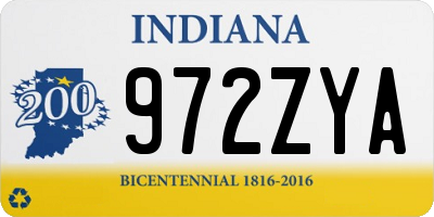 IN license plate 972ZYA