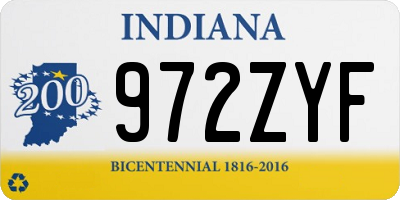 IN license plate 972ZYF