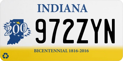 IN license plate 972ZYN