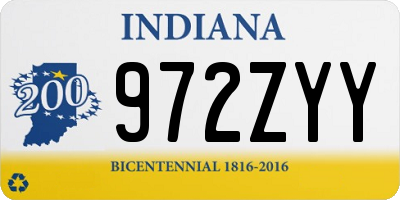 IN license plate 972ZYY