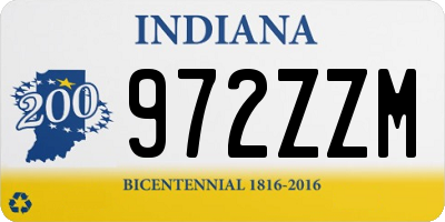 IN license plate 972ZZM