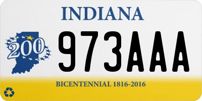 IN license plate 973AAA