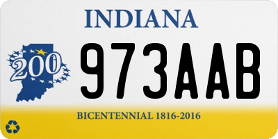 IN license plate 973AAB