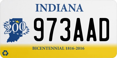 IN license plate 973AAD