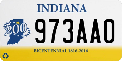 IN license plate 973AAO