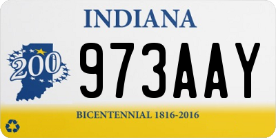 IN license plate 973AAY