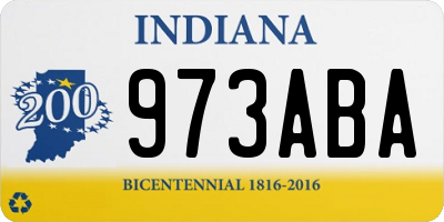 IN license plate 973ABA