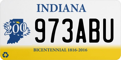 IN license plate 973ABU