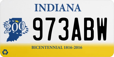 IN license plate 973ABW