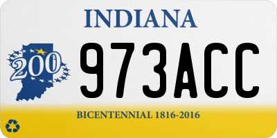 IN license plate 973ACC