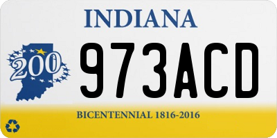 IN license plate 973ACD