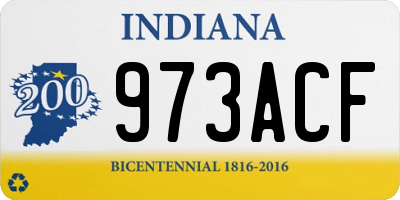 IN license plate 973ACF