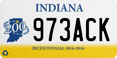 IN license plate 973ACK