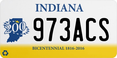 IN license plate 973ACS