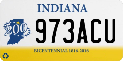 IN license plate 973ACU