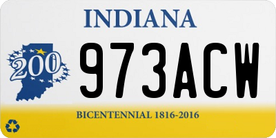 IN license plate 973ACW
