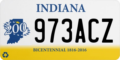 IN license plate 973ACZ