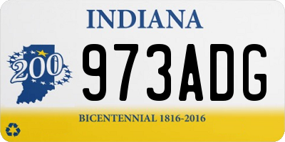 IN license plate 973ADG